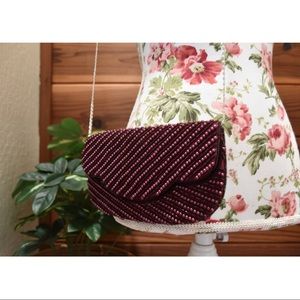 Silver Screen by Lindy Bop Burgundy Beaded Purse